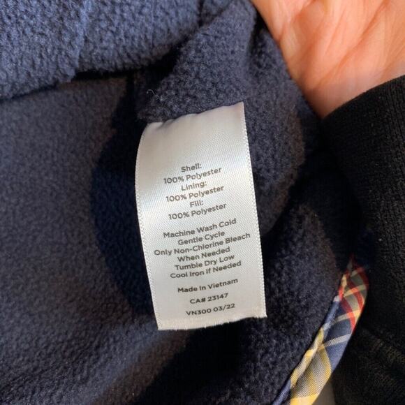 Talbots Vest Womens XS Extra Small Diamond Quilted Tomber Plaid Fleece Lined - Picture 10 of 12